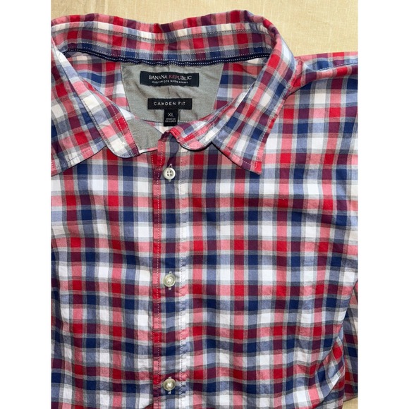 Banana Republic Men's Button-Up Shirt Plaid Camden fit xl - Picture 8 of 9